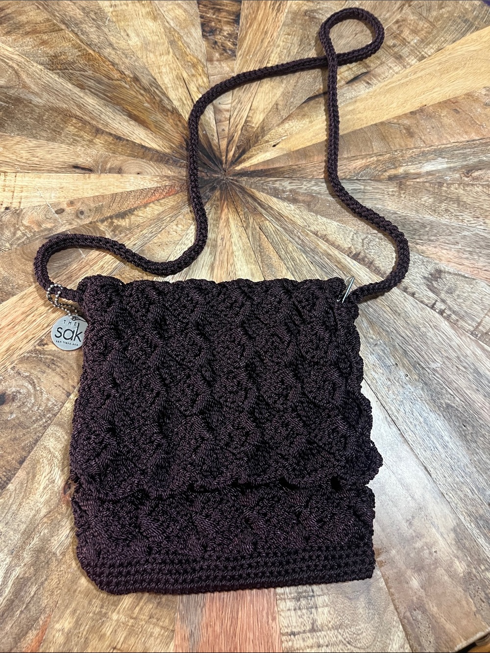 The Sak Plum Crochet Crossbody Shoulder Bag